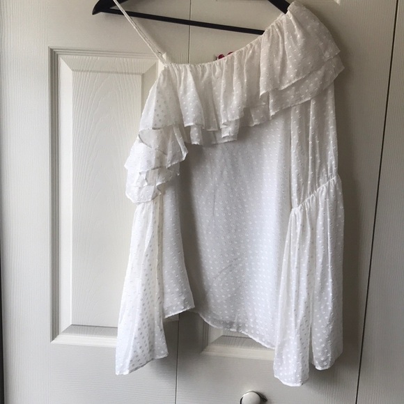 NWT! Parker Lima Swiss dot one shoulder top - Picture 2 of 6